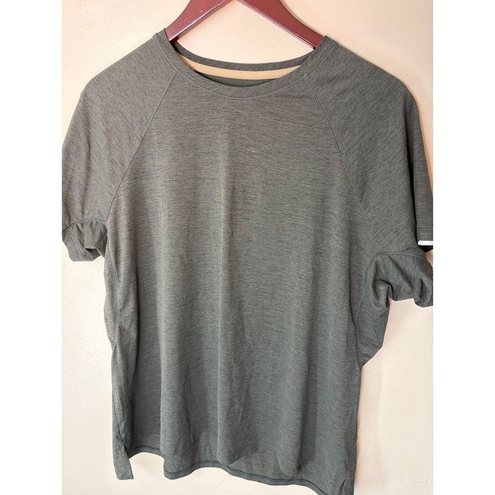REI Co-op Mens Active Tee Shirt Charcoal Grey Heather Raglan Sleeve 1XLarge